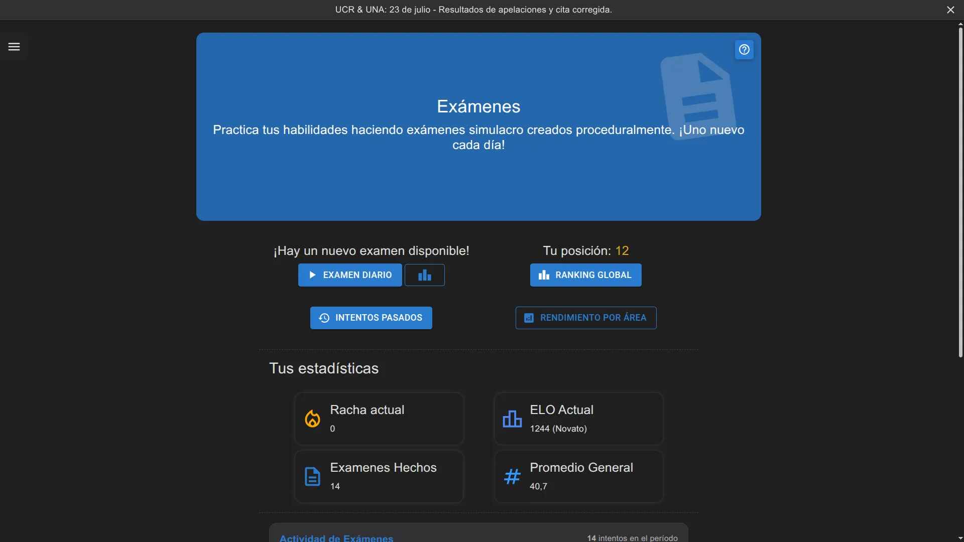 Lobby de exámenes